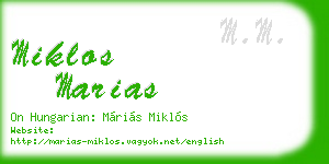 miklos marias business card